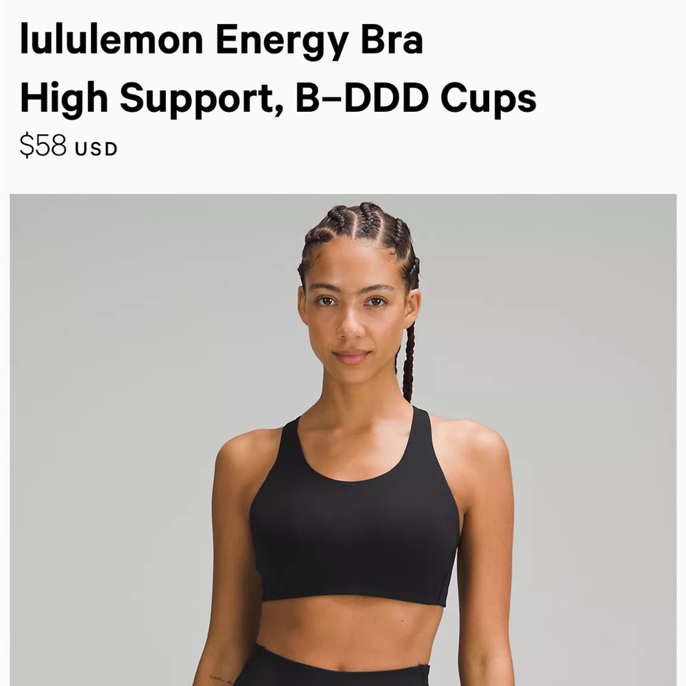 Lululemon energy bra high support